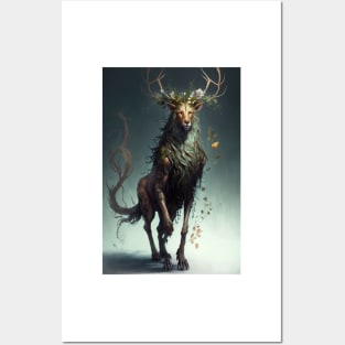 The Lion-Deer God: A Mythical Beast of Power and Grace Posters and Art